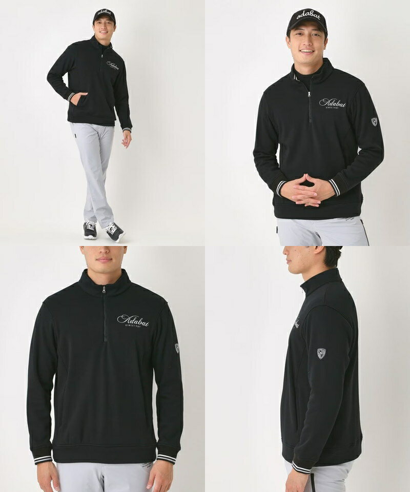 アダバット adabat メンズ トレーナー 裏起毛 ハーフジップブルゾン 【送料無料】 2025 秋冬 新作 ゴルフウェア