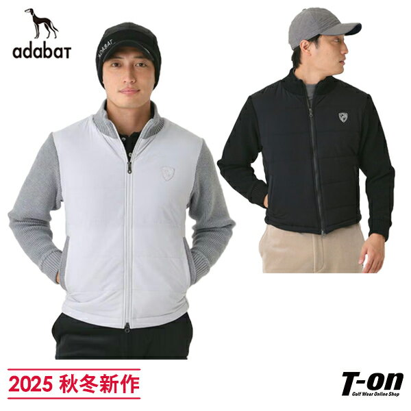 アダバット adabat メンズ ブルゾン ニットコンビパデットブルゾン 【送料無料】 2025 秋冬 新作 ゴルフウェア