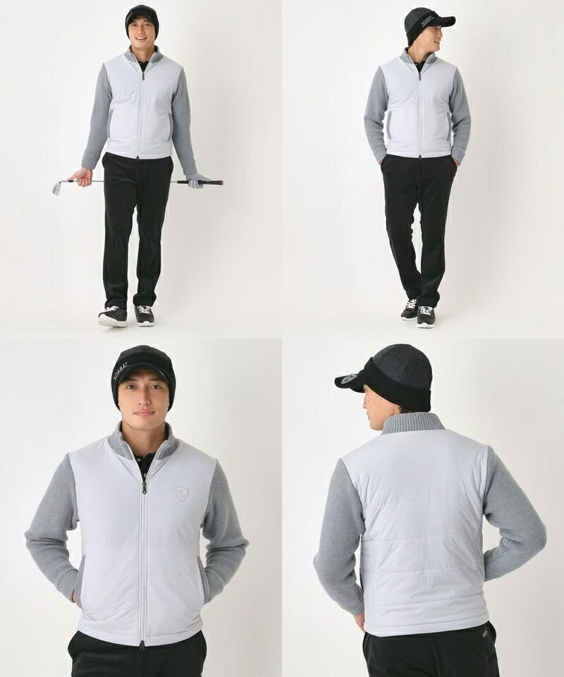 アダバット adabat メンズ ブルゾン ニットコンビパデットブルゾン 【送料無料】 2025 秋冬 新作 ゴルフウェア