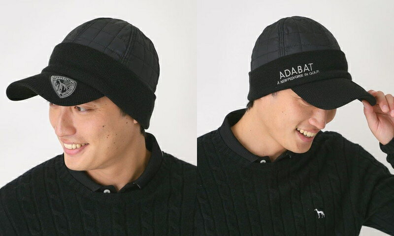 アダバット adabat メンズ キャップ 中綿キャップ キルティング防寒キャップ【送料無料】 2025 秋冬 新作 ゴルフ