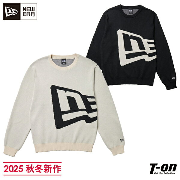 ニューエラ ゴルフ ニューエラ NEW ERA 日本正規品 メンズ セーター クルーネック ニット フラッグロゴジャガード ビッグロゴ M〜3Lまでご用意 【送料無料】 2025 秋冬 新作 ゴルフウェア