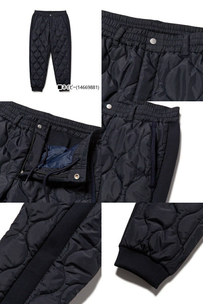 ニューエラ ゴルフ ニューエラ NEW ERA 日本正規品 メンズ パンツ ロングパンツ ジョガーパンツ 中綿入り 撥水 保温 防寒 防風 ひょうたんキルト 一部ストレッチリブ素材 ウエストゴム入り フラッグロゴ刺繍 M〜3Lまでご用意 【送料無料】 2025 秋冬 新作 ゴルフウェア