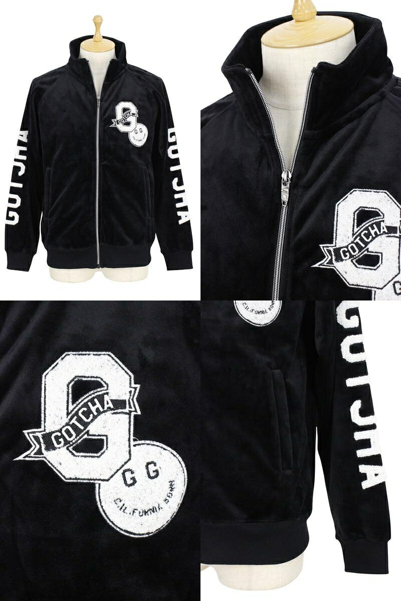 ガッチャ ガッチャゴルフ GOTCHA GOLF メンズ ブルゾン トラックジャケット ベロア調 光沢感 ストレッチ 防風 ラグラン袖 サガラ刺繍 M〜4Lまで 【送料無料】 2025 秋冬 新作 ゴルフウェア