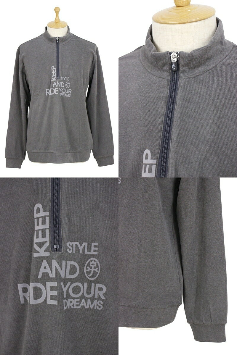 カステルバジャックスポーツ CASTELBAJAC SPORT メンズ ポロシャツ 長袖 ハーフジップ フリース ハイネックにもなる 保温 ストレッチ 微起毛素材 フロッキープリント 【送料無料】 2025 秋冬 新作 ゴルフウェア