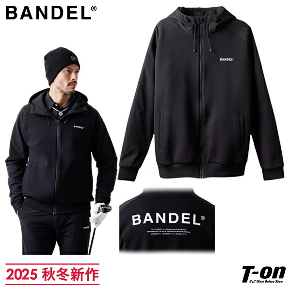 バンデル BANDEL メンズ ブルゾン パーカー フード付き ストレッチ コットン混紡 異素材切替 ロゴプリント 【送料無料】 2025 秋冬 新作 ゴルフウェア