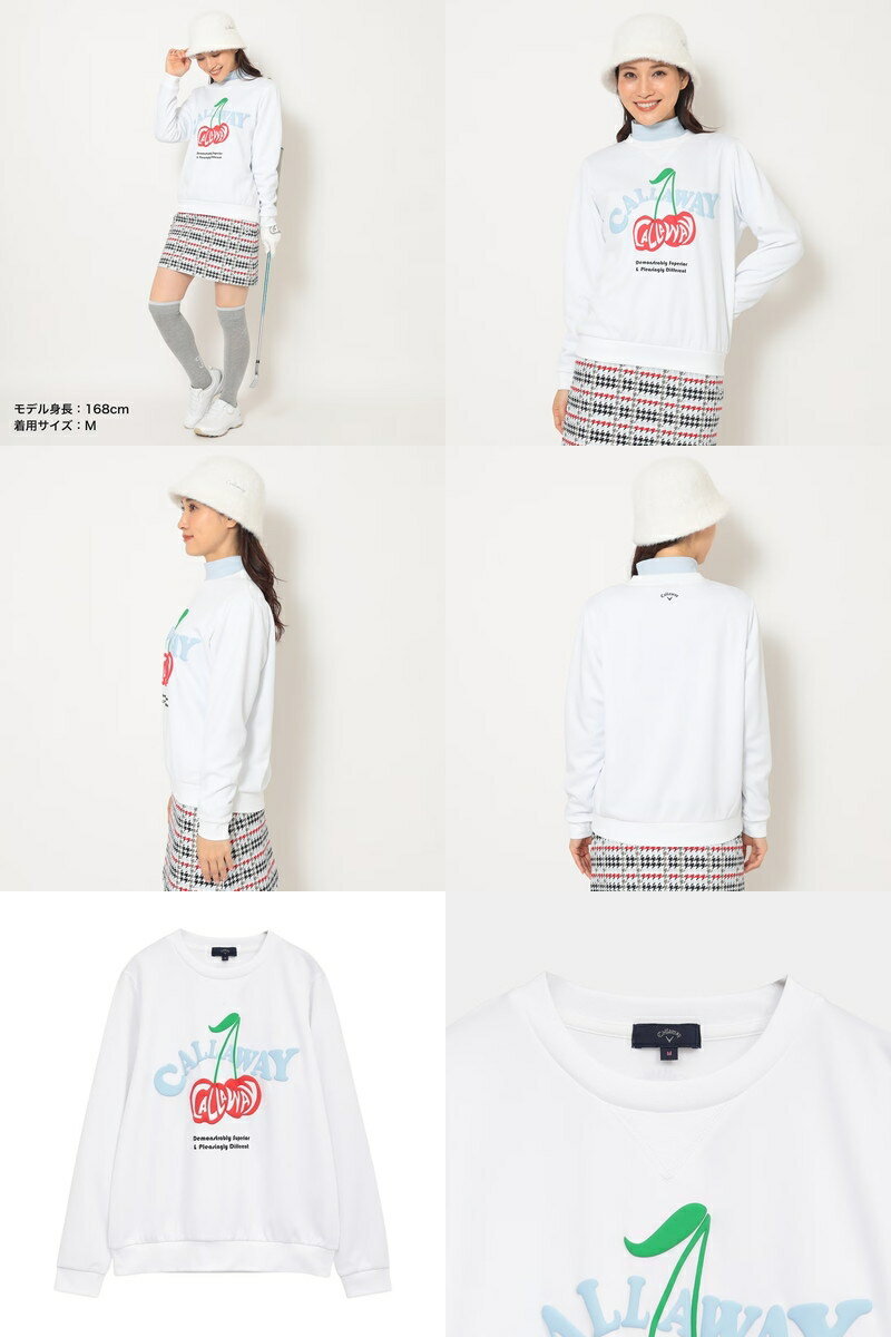 キャロウェイ アパレル キャロウェイ ゴルフ Callaway APPAREL レディース トレーナー クルーネックスウェット プルオーバー さくらんぼ チェリー ロゴプリント 薄手トレーナー 薄手スウェット 【送料無料】 2025 秋冬 新作 ゴルフウェア