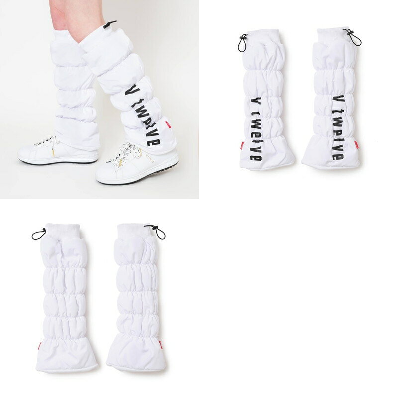 V12 ゴルフ ヴィ・トゥエルブ レディース レッグウォーマー 中綿レッグウォーマー 裏フリース 保温 ロゴプリント 上部ドローコード仕様 防寒対策 【送料無料】 2025 秋冬 新作 ゴルフ