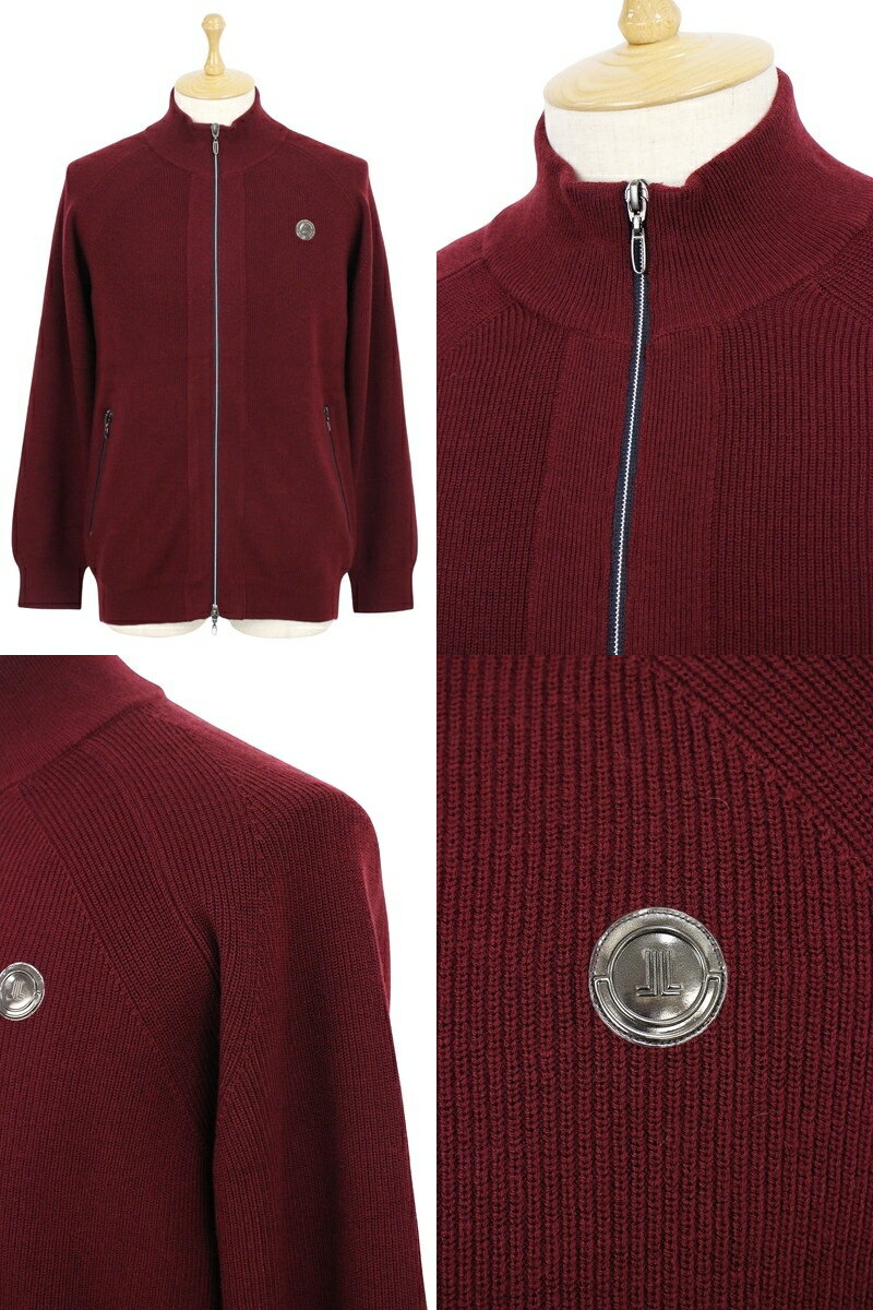 ランバン スポール LANVIN SPORT 日本正規品 メンズ ブルゾン ニットブルゾン カーディガンにもなる ウール混紡 畦編み ファスナー付きポケット ロゴワッペン 【送料無料】 2025 秋冬 新作 ゴルフウェア