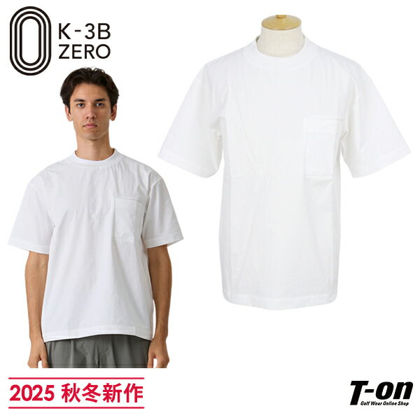 ケースリービーゼロ K-3B ZERO メンズ Tシャツ 半袖 クルーネックシャツ 速乾 ストレッチ シワ加工素材 胸ポケット付 ボックスシルエット 3Lまでご用意 【送料無料】 2025 秋冬 新作 ゴルフウェア