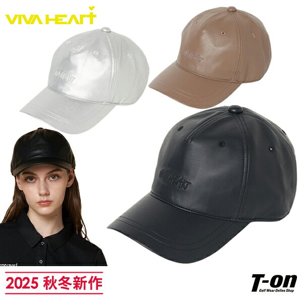 ビバハート VIVA HEART レディース キャップ フェイクレザーキャップ 手書き風ロゴ刺繍 バックルベルト..