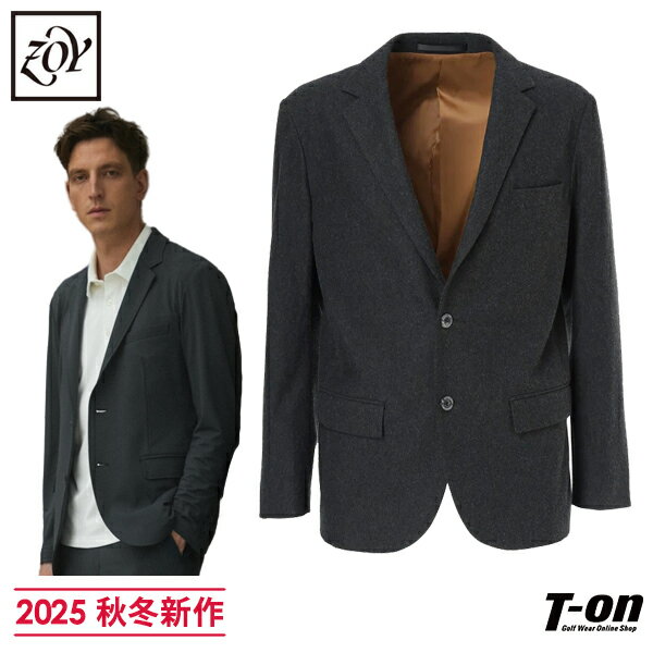 ゾーイ ZOY メンズ ジャケット テーラードジャケット シングルブレスト 2つボタン ストレッチ ツイル素材 起毛感 総裏地付き センターベント 【送料無料】 2025 秋冬 新作 ゴルフウェア