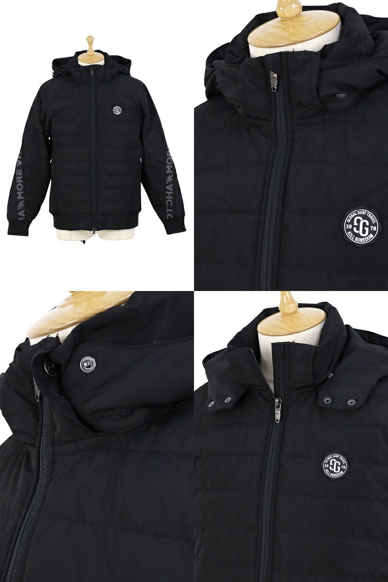 ガッチャ ガッチャゴルフ GOTCHA GOLF メンズ ブルゾン フード付き ダウンブルゾン 異素材切替 裏微起毛 ストレッチ 保温 防寒 ロゴプリント M〜4Lまでご用意 【送料無料】 2025 秋冬 新作 ゴルフウェア