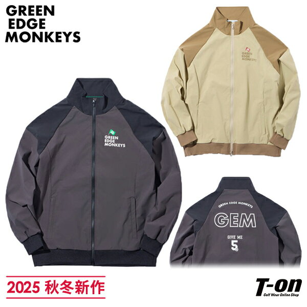 グリーンエッジモンキーズ GREEN EDGE MONKEYS メンズ ブルゾン ストレッチ 軽量 配色デザイン バックプリント 【送料無料】 2025 秋冬 新作 ゴルフウェア