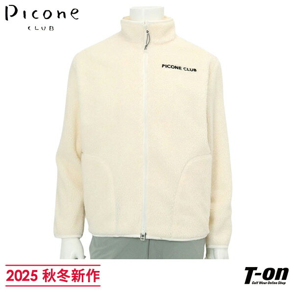 ピッコーネクラブ PICONE CLUB メンズ ブルゾン ボアブルゾン ダブルジップ ファスナーポケット付き 保温 同系色パイピング ロゴ刺繍 【送料無料】 2025 秋冬 新作 ゴルフウェア