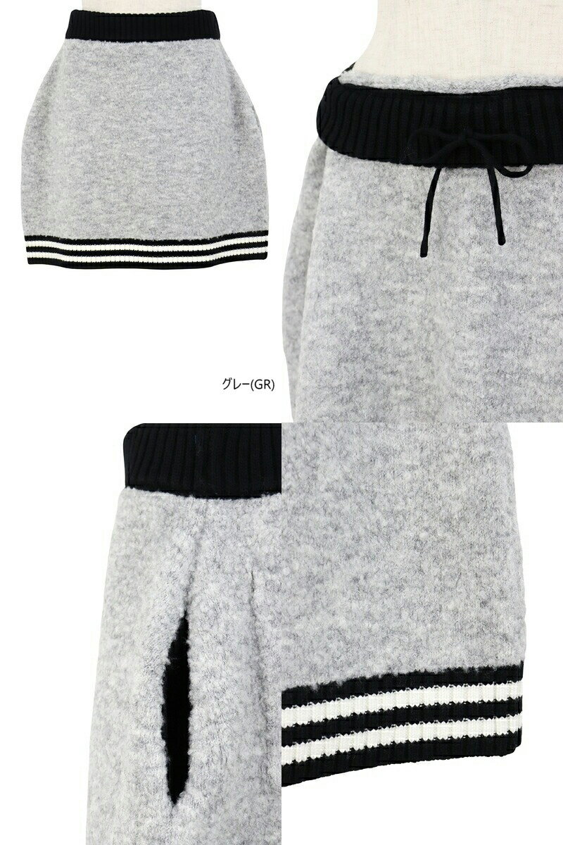 【30％OFF SALE】CECIL McBEE green セシルマクビー グリーン レディース スカート ニットスカート プードルニット ウエストゴム プルオン仕様 裾ラインデザイン ゴルフウェア 【送料無料】