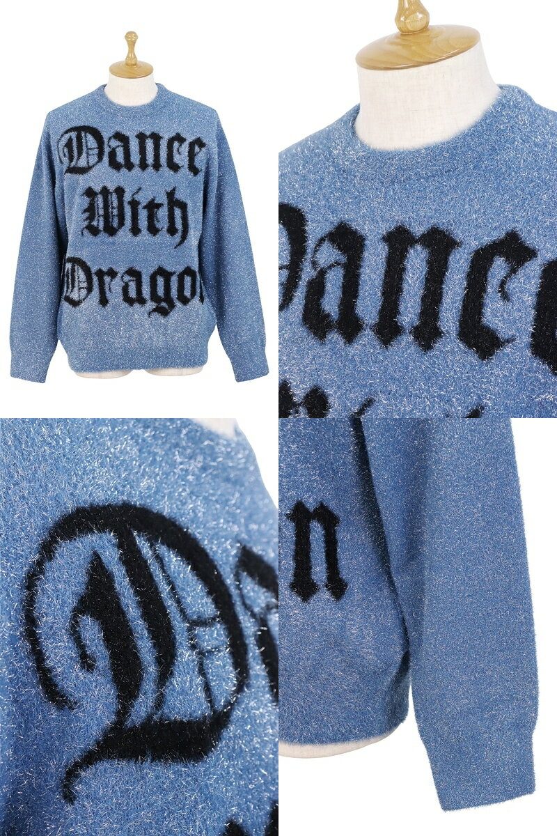 ダンスウィズドラゴン ダンス ウィズ ドラゴン DANCE WITH DRAGON DWD メンズ セーター クルーネック ラメフェザーヤーンニット ロゴジャガード キラキラニット 【送料無料】 2025 秋冬 新作 ゴルフウェア