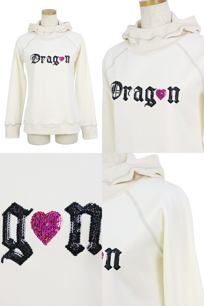 【大感謝祭P10倍】ダンスウィズドラゴン ダンス ウィズ ドラゴン DANCE WITH DRAGON DWD レディース パーカー フード付き トレーナー 裏起毛 軽量 保温 防寒 スパンコールロゴ 【送料無料】 2025 秋冬 新作 ゴルフウェア