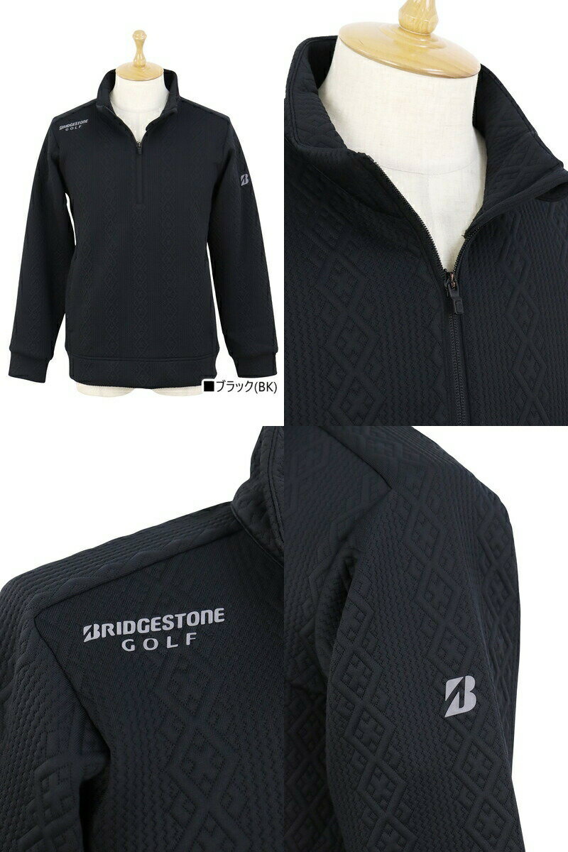 ブリヂストン ゴルフ BRIDGESTONE GOLF メンズ トレーナー ハイネック ハーフジップアップ ストレッチ 保温 暖かい素材 編み目風デザイン M〜3Lまで 【送料無料】 2025 秋冬 新作 ゴルフウェア