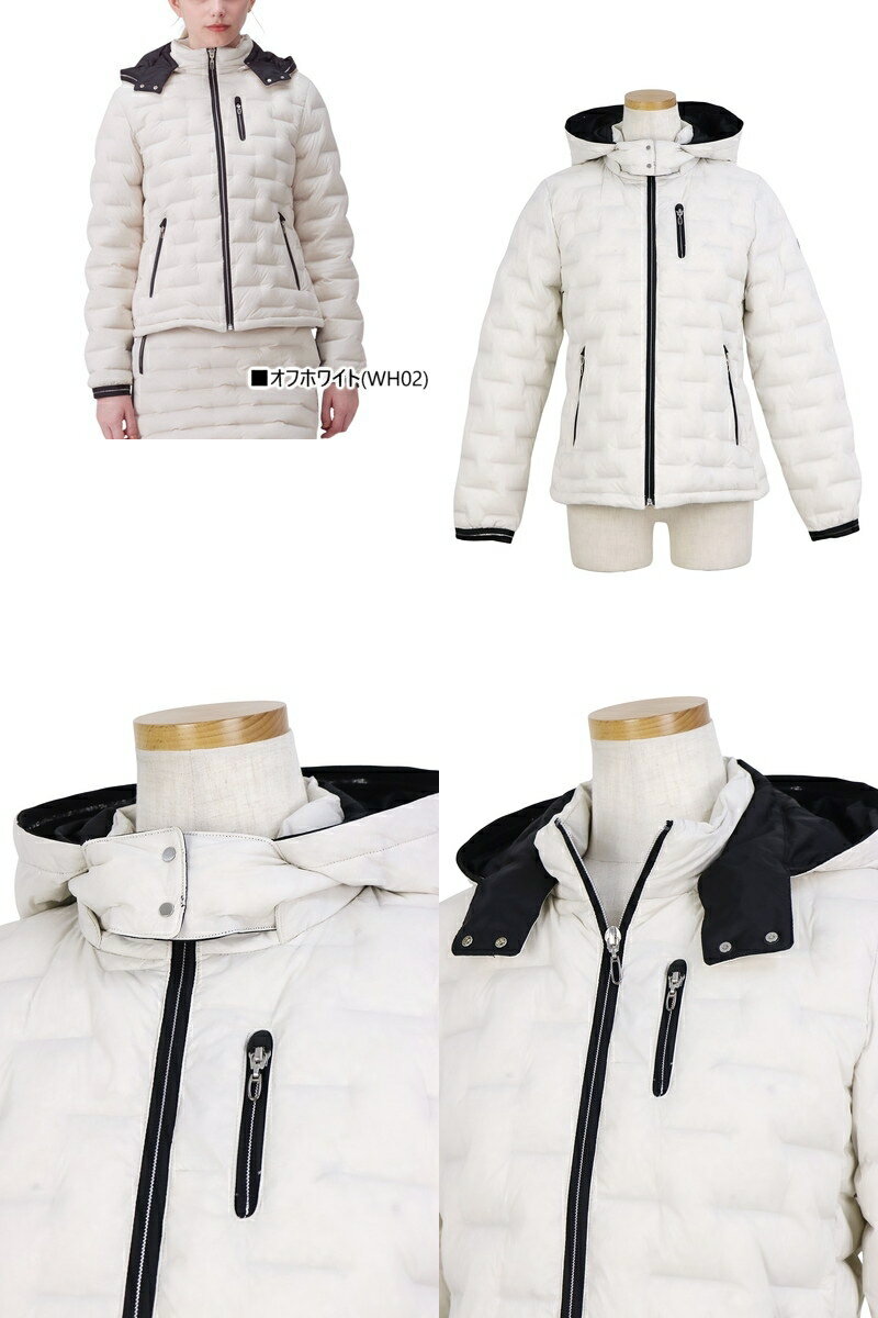 【ブラックフライデーP10倍】ランバン スポール LANVIN SPORT 日本正規品 レディース ブルゾン ダウンブルゾン フード付き 撥水 保温 防寒 防風 軽量 700フィルパワーダウン 上質ダウン メタリックファスナー ラメゴムデザイン【送料無料】2025 秋冬 新作 ゴルフウェア