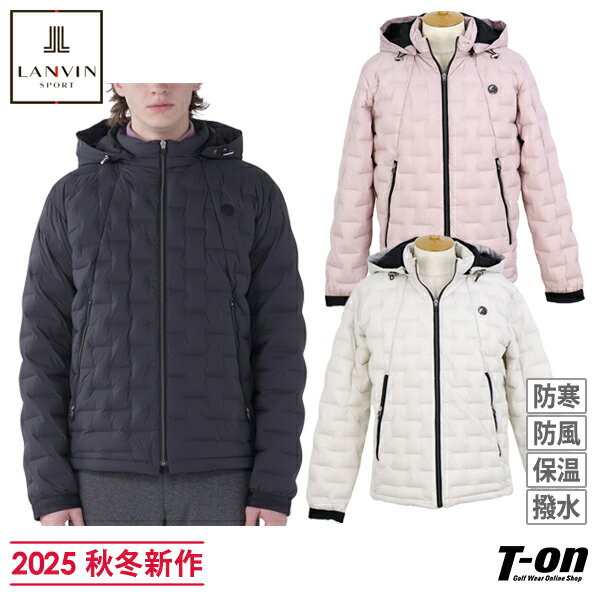 ランバン スポール LANVIN SPORT 日本正規品 メンズ ブルゾン ダウンブルゾン フード付き 撥水 保温 防寒 防風 軽量 700フィルパワーダウン 上質ダウン メタリックファスナー シリコンロゴワッペン 【送料無料】 2025 秋冬 新作 ゴルフウェア