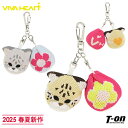 ビバハート VIVA HEART レディース ボールケース ボールホルダー ボールポーチ ニット素材 ボール2個用 耳付きレオパード柄 アニマル フラワー柄ジャ...