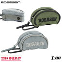 ロサーセン ROSASEN メンズ レディース ボールケース ボールポーチ ボール2個用 ティー挿し付き ロゴ刺繍 2025 春夏 新作 ゴルフ