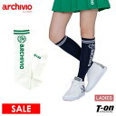 【10%OFF SALE】アルチビオ archivio レディース ソックス ハイソックス 厚底パイルクッション ロゴジャガード 2025 春夏 新作 ゴルフ