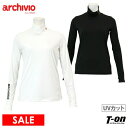 【30%OFF SALE】アルチビオ archivio レディース ハイネックシャツ 長袖 UVカット 衿・袖ロゴプリント インナーシャツ 【送料無料】 202...
