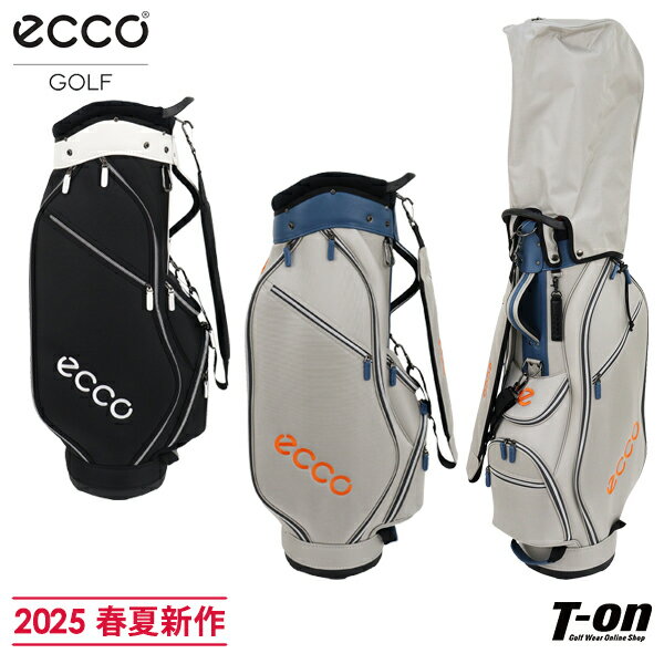 エコーゴルフ ECCO GOLF 日本正規品 メンズ レディース キャディバッグ 9型 配色ジッパープル シンプルデザイン 配色ロゴ刺繍 【送料無料】 ゴルフ