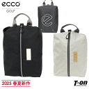 エコーゴルフ ECCO GOLF 日本正規品 メンズ レディース シューズバッグ シューズケース センターファスナー仕様 異素材切替 ロゴワッペン 2025 春...