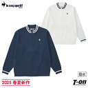 ルコックスポルティフ ゴルフ ルコック le coq sportif GOLF メンズ セーター ニット ハイネックにもなる ハーフジップセーター 軽量 撥水 透かし編み切替 衿ラインデザイン バックエンボスロゴ 【送料無料】 2025 春夏 新作 ゴルフウェア