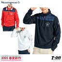 【タイムセール 5/7 13:00迄 10%OFF】マンシングウェア Munsingwear メンズ トレーナー ハーフジップ ハイネックにもなる ニット調スウ...