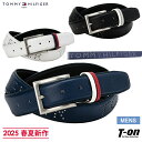 トミー ヒルフィガー ゴルフ TOMMY HILFIGER GOLF 日本正規品 メンズ ベルト 微ストレッチ ベルトカット可 ロゴパンチングデザイン 配色ディテール レザー調素材 2025 春夏 新作 ゴルフ