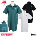 ニューバランス ゴルフ new balance golf レディース ワンピース 半袖 ハーフジップ ハイネック リブ衿 ドルマンスリーブ ストレッチ バックロ...