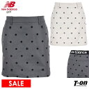 【30%OFF SALE】ニューバランス ゴルフ new balance golf レディース スカート ストレッチ ウエスト一部伸縮 ドット柄プリント バックボックスプリーツ ロゴプリントゴム 2025 春夏 新作 ゴルフウェア