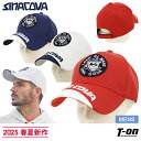 シナコバ SINACOVA メンズ キャップ ラウンディッシュキャップ 配色切替 柔らかツバ芯 キャプテンワッペン 立体ロゴ刺繍 【送料無料】 2025 春夏 新作 ゴルフ