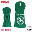 アルチビオ archivio メンズ レディース ヘッドカバー ドライバー用ヘッドカバー 1W 配色パイピング エンブレム風ロゴ刺繍 2025 春夏 新作 ゴル...