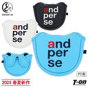 アンパスィ and per se メンズ レディース パターカバー マレット型パターカバー レザー調 ロゴ型押し ロゴ刺繍 2025 春夏 新作 ゴルフ