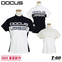 ドゥーカス DOCUS レディース ハイネックシャツ 半袖 モックネックシャツ ストレッチ バイカラー ロゴデザイン シリコンワッペン付 【送料無料】 2025...