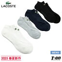 ラコステ LACOSTE 日本正規品 メンズ ソックス スニーカー丈ソックス 足底パイルクッション付 ワニロゴ刺繍 綿混 ワンポイントデザイン 2025 春夏 ...