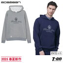 ロサーセン エーライン ROSASEN Aline メンズ パーカー フード付きトレーナー UVカット 上質ダンボールニット素材 フーディー エンブレムロゴ刺繍 【送料無料】 2025 春夏 新作 ゴルフウェア