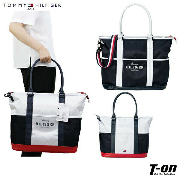 トミー ヒルフィガー ゴルフ TOMMY HILFIGER GOLF 日本正規品 メンズ レディース トートバッグ ビッグトートバッグ ショルダーベルト付 ツイル素材 レザー調ディテール ロゴプリント エッセンシャル 【送料無料】 2025 春夏 新作 ゴルフ