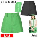 【30%OFF SALE】シーピージー ゴルフ CPG GOLF レディース パンツ ショートパンツ サマーツイード素材 ウエスト一部ゴム 5ポケット POCK...
