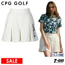 【30%OFF SALE】シーピージー ゴルフ CPG GOLF レディース スカート ボックスプリーツ スウェット素材 インナーパンツ一体型 ウエストゴム ロ...