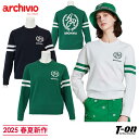 アルチビオ archivio レディース セーター クルーネック ニット 軽量ポリエステル素材 袖ライン エンブレムロゴ カレッジ風デザイン 【送料無料】 20...