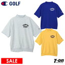 【30%OFF SALE】チャンピオン チャンピオン ゴルフ Champion 日本正規品 メンズ ハイネックシャツ 半袖 モックネック スウェットシャツ 速乾 抗菌防臭 フロッキープリント ゆったり リラックスフィット 裾リブ 2025 春夏 新作 ゴルフウェア