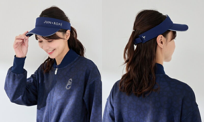 ジュン＆ロペ ジュンアンドロペ JUN＆ROPE レディース サンバイザー グリッターバイザー ラメロゴプリント フラミンゴ付 フルオープン式 マジックテープ仕様 2025 春夏 新作 ゴルフ