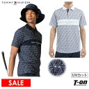 【30%OFF SALE】トミー ヒルフィガー ゴルフ TOMMY HILFIGER GOLF 日本正規品 メンズ ポロシャツ 半袖 UVカット 織り柄素材 ヨット柄プリント 総柄 防臭 M~3Lまでご用意 2025 春夏 新作 ゴルフウェア