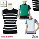 ランバン スポール LANVIN SPORT 日本正規品 レディース ベスト クルーネック ニットベスト サマーニット ロゴワッペン サイド飾りボタン 【送料無...