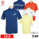 【20%OFF SALE】カステルバジャックスポーツ CASTELBAJAC SPORT メンズ ポロシャツ 半袖 ハーフジップアップ ハイネックにもなる UVカット モックネック バックリゾート柄モチーフ ロゴプリント 【送料無料】 2025 春夏 新作 ゴルフウェア